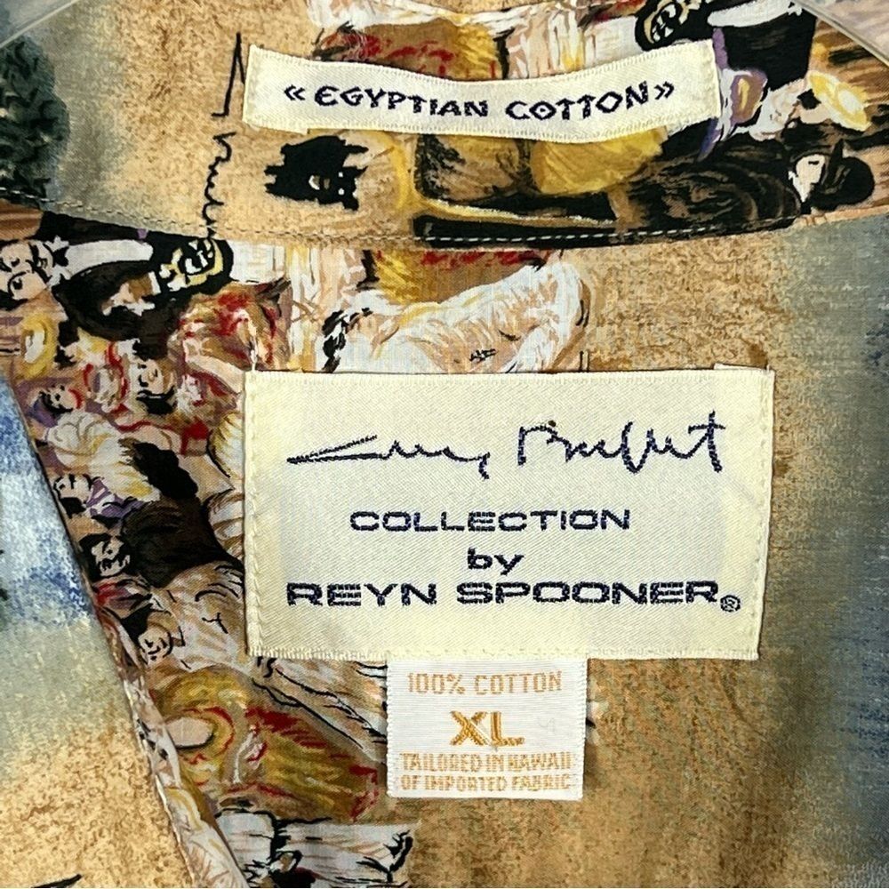 Reyn Spooner Guy Buffet Egyptian Cotton French Riviera Scene Short Sleeve Shirt - Picture 8 of 9